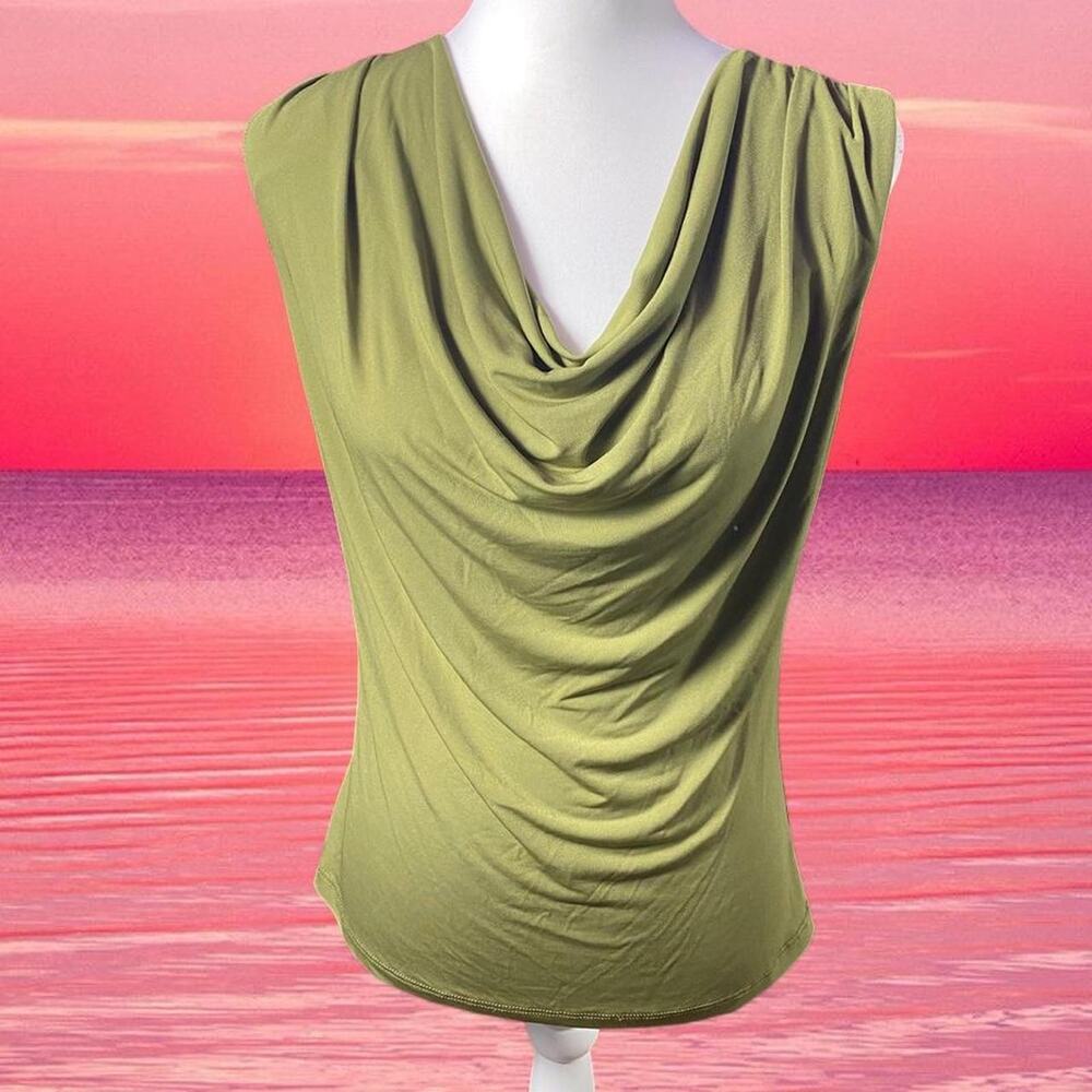 Y2K Green Cowl Neck Tank Top